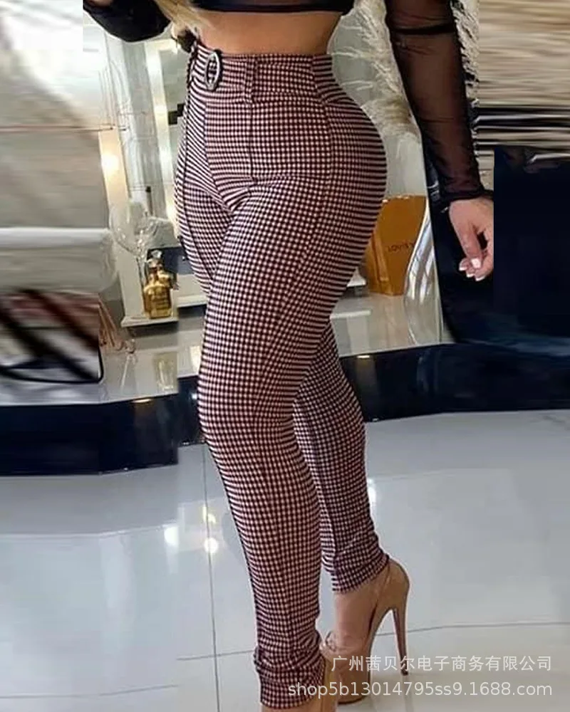 

2021 new checked strap Leggings