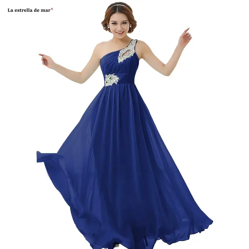 Платье подружки невесты длинное шифоновое с одним открытым плечом|Платья