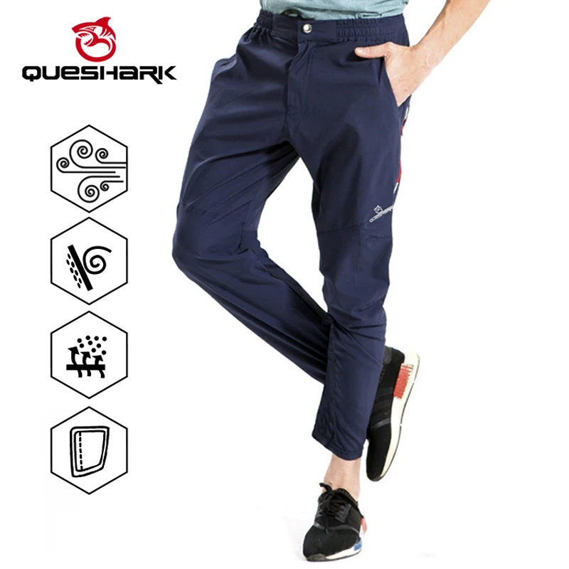 

QUESHARK летние мужские и женские быстросохнущие дышащие брюки для велоспорта, светоотражающие спортивные штаны для езды на горном велосипеде, велосипедные брюки