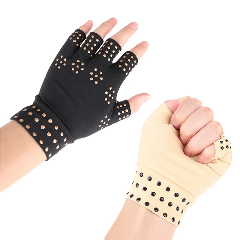 

1 Pair Magnetic Therapy Fingerless Gloves Arthritis Pain Relief Heal Joints Braces Supports Health Care Sport Safe Wrist