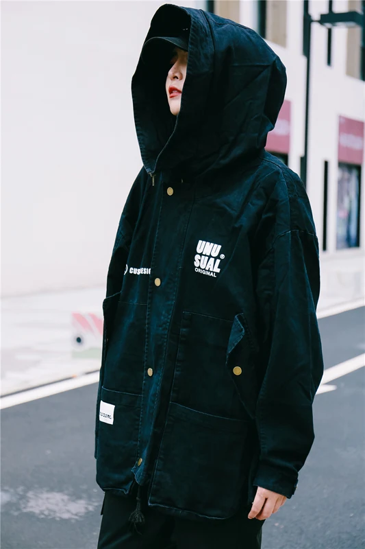 Мужские тренчи в стиле ретро уличная одежда ветровка хип хоп Harajuku с буквенным