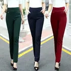 Женские брюки, весна-осень 2020, прямые брюки, Узкие повседневные женские брюки-стрейч, черные модные джинсы, офисные брюки, размера плюс