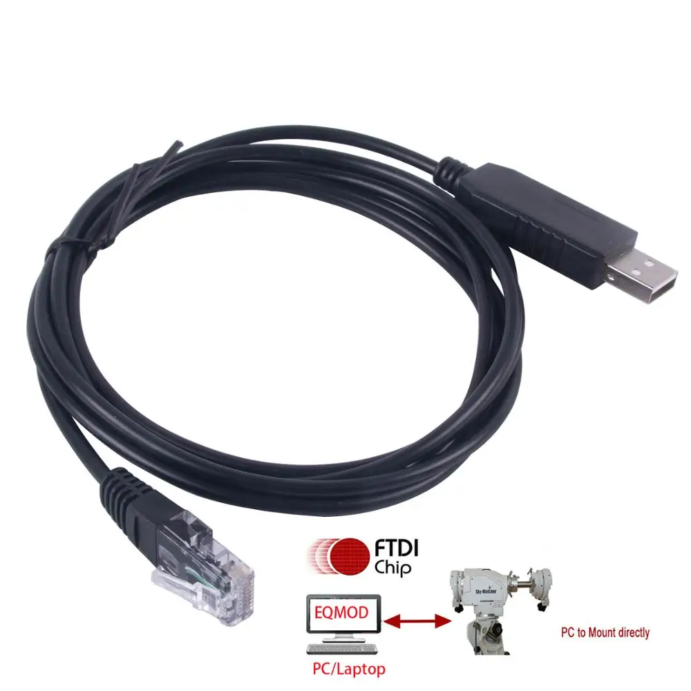 

FTDI USB to RJ45 Skywatcher Telescopes Goto Control EQMOD ASCOM Cable for HEQ5pro AZEQ5 AZEQ6 EQ6-R