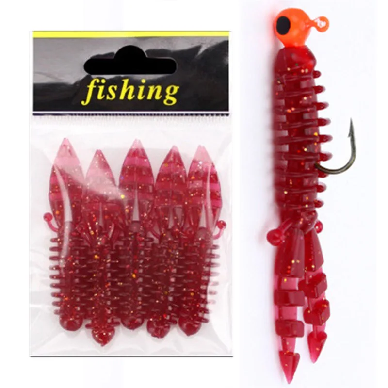 5 шт. черная приманка для рыбалки искусственный силиконовый мягкий вилочный