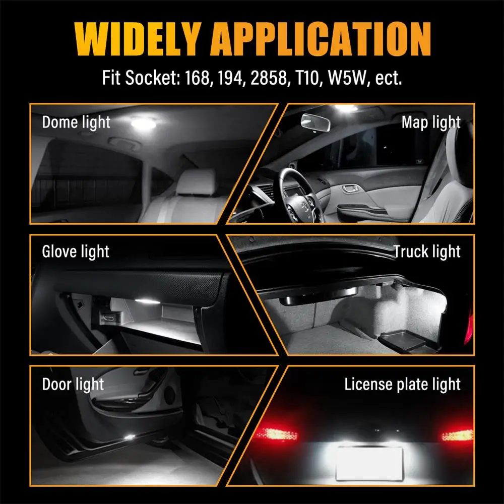 10x T10 LED W5W 168 194 лампы для габаритных огней автомобилей Volkswagen VW Passat B5 B6 B8 CC Polo Golf 4 5 6 7