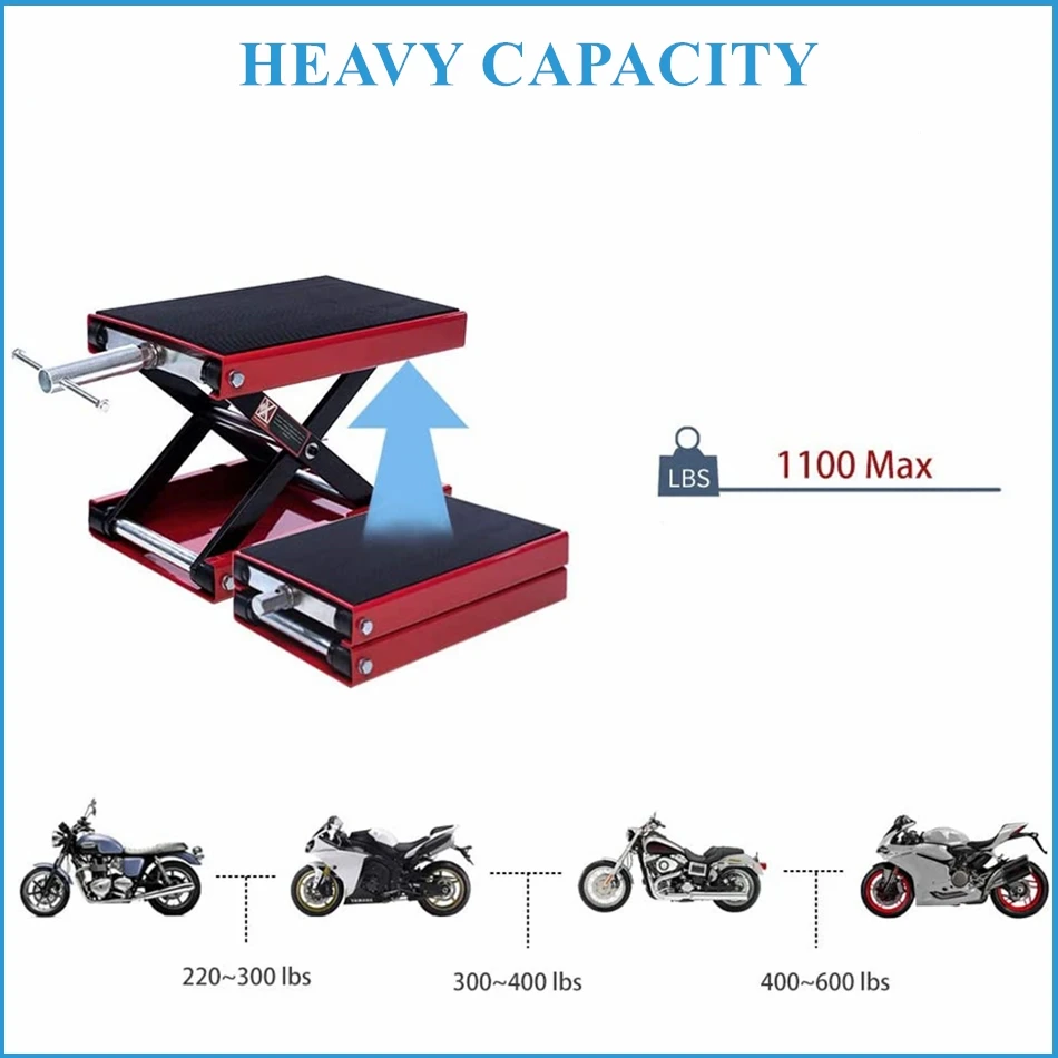 Подъемник для мотоцикла грузоподъемностью 500 кг/фунтов центральный ножничный