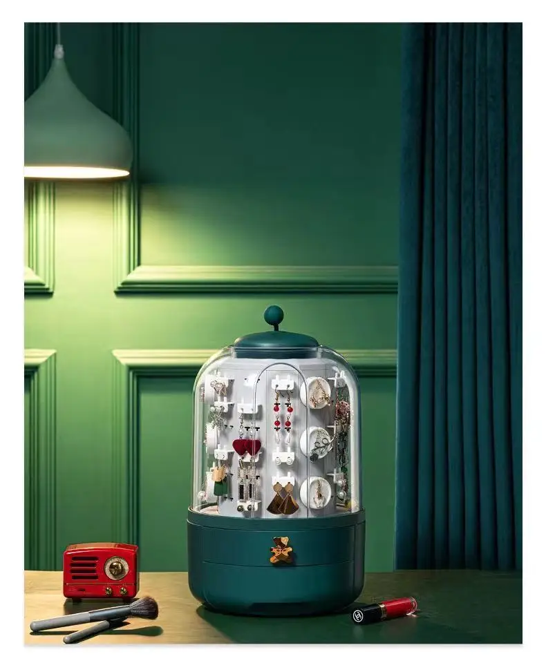 

Folding Jewelry Storage Box Multi-compartment Visible Jewelry Multilayer Jewelry Storage Organizer Dustproof Makeup Holder