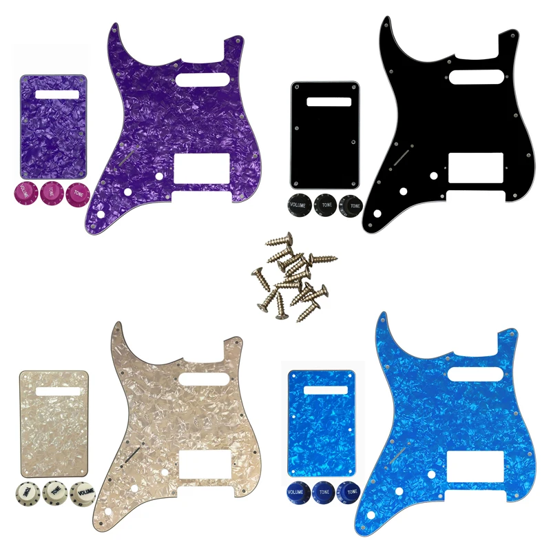 

Guitar Parts For Left Handed USA Strat 72' 11 Screw Hole Standard PAF Humbcker Hs Guitar Pickguard & Back Plate & Control Knob