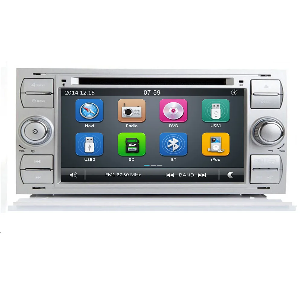 Автомобильный dvd плеер 2din в тире для Ford Transit Focus Connect S MAX Kuga Mondeo с 3G GPS Bluetooth черный и