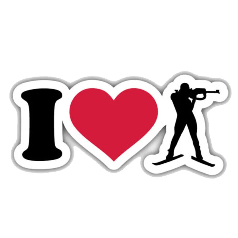 

Personality I Love Biathlon Silhouette Car Motorcycle Sticker Auto Accessories Pvc Graphic Decoration Waterproof Decal 15cm*6cm