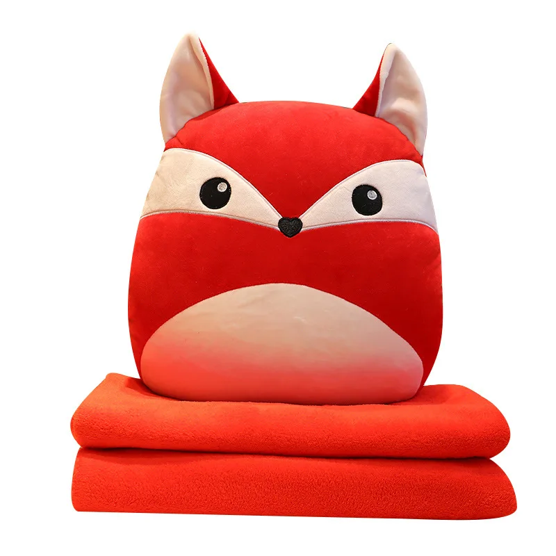 Милые животные из мультфильмов лиса динозавр пуховая подушка хлопка с эффектом