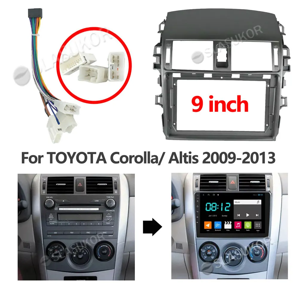 Адаптер для приборной панели TOYOTA Corolla/ Altis 2009 2010 2011 2013 Din 9 дюймов|Панели| |