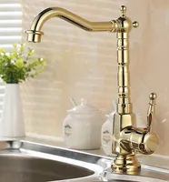 New Arrivals European Retro Style Gold Color Finish Kitchen Faucet Bathroom Sink Tap Solid Brass Basin Hot Cold Mixer Water Taps