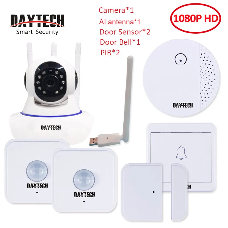 8826 Kit5 DAYETCH домашней безопасности CCTV gsm, для самостоятельной сборки сигнализация с IP камерой WiFi двухстороннее аудио 1080P Приложение iOS Android - Цвет: 8826 Kit5