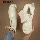 Женские ботильоны из 2022 натуральной овечьей шерсти, на молнии