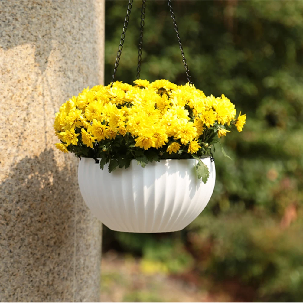 Automatic Water Suction Hanging Plant Pot Round Flower Pots Decorative Thickened Basket Home Garden | Дом и сад