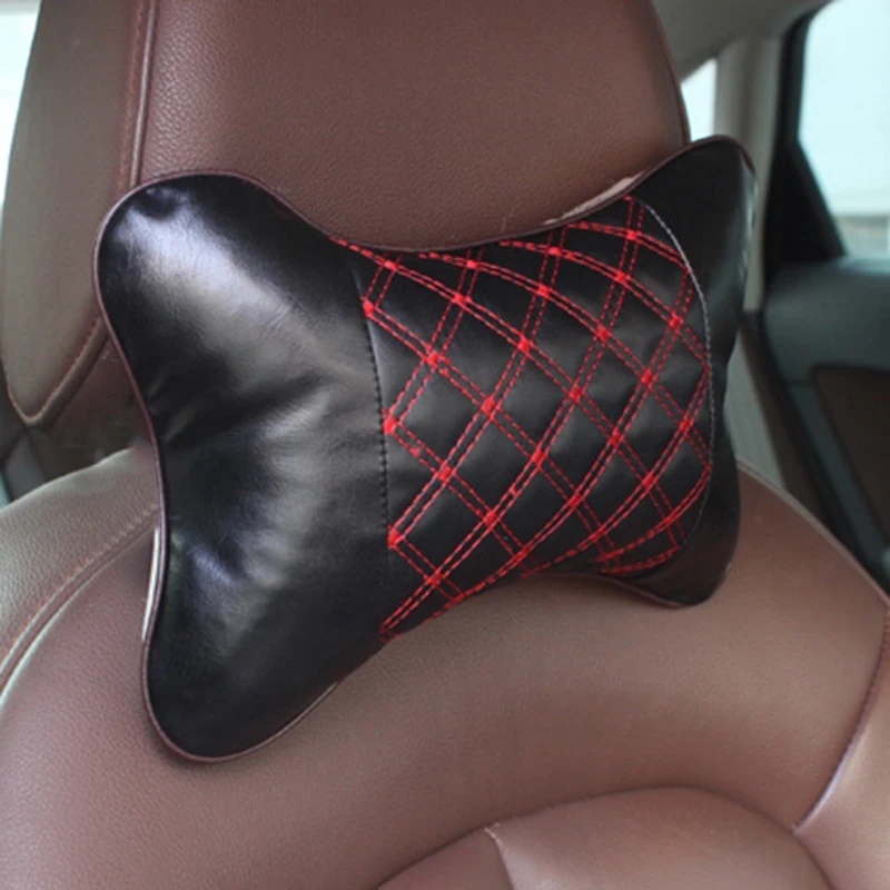 

Support Pillow Universal PU Leather 28*18*9cm Accessory Black+Red Line