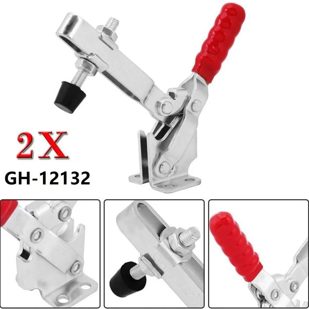 

2pcs GH-12132 500lbs Holding Capacity Toggle Clamps Heavy Duty Quick Release Handle Vertical Type Toggle Clamps For Woodworking