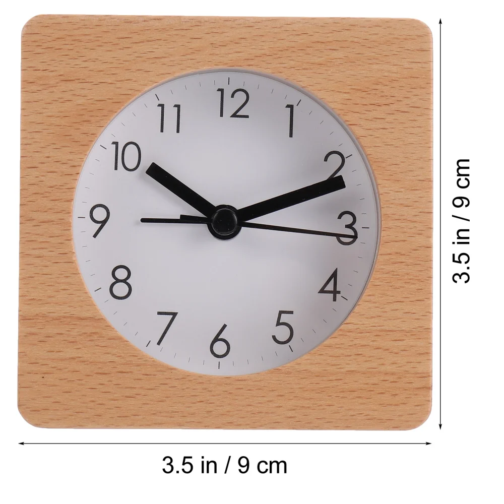 

Wooden Alarm Clock Decorative Clock Bedside Clock Chic Wood Tabletop Clock