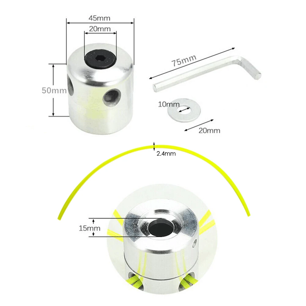 

Aluminum Grass Trimmer Head With 4 Lines Brush Cutter Head Lawn Mower Accessories Cutting Line Head for Strimmer Replacement^1