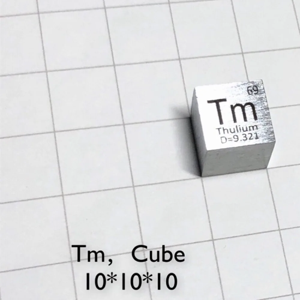 

10mm Thulium (Tm) Metal Cube 99.99% Pure for Element Collection