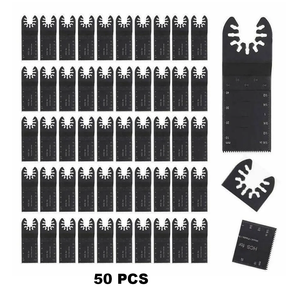 

50 Pcs Universal Saw Blades 34mm Oscillating Multi Tool Saw Discs Carbon Steel Cutter DIY For Plastic Soft Metal Wood
