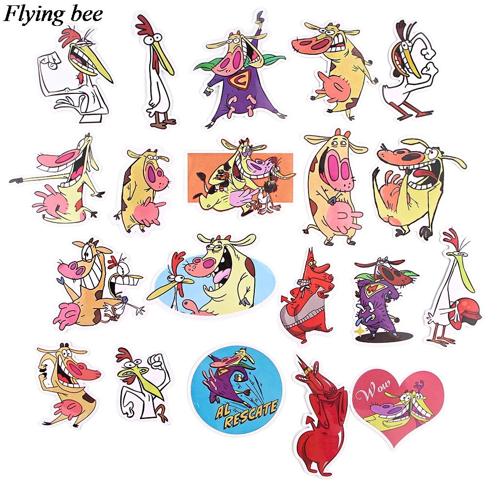 Flyingbee 20 шт. животные мультики наклейки детские игрушки для DIY багажа ноутбука