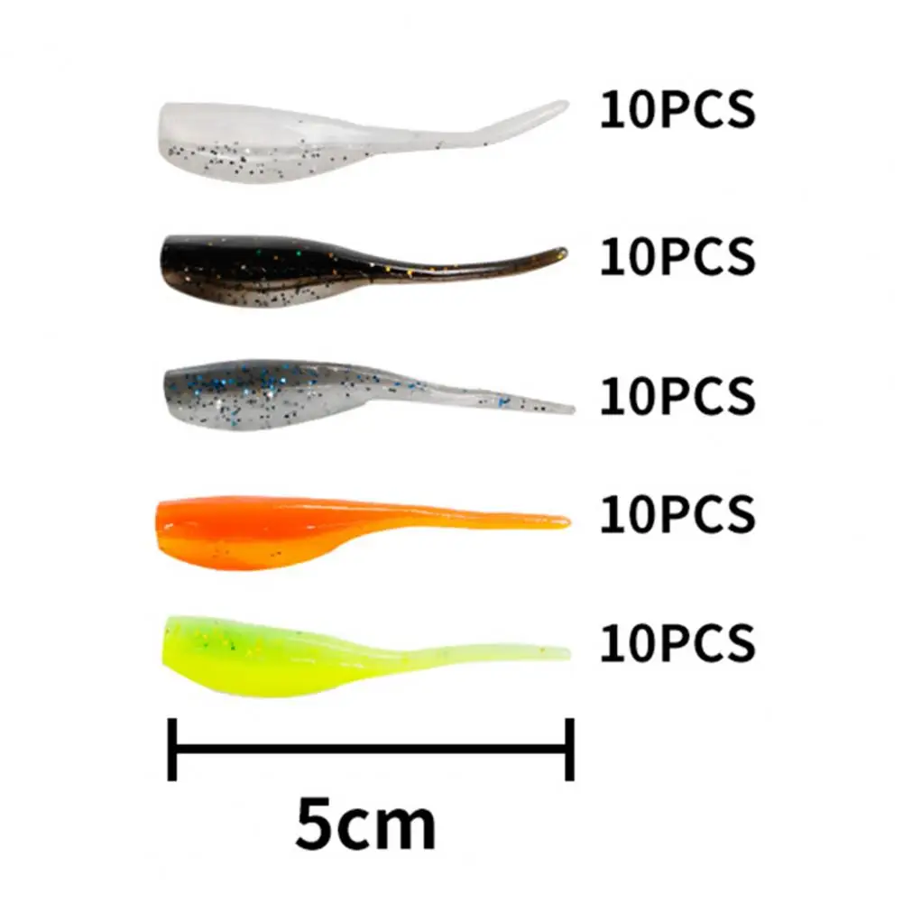 Широко используемая рыболовная приманка 50 шт./коробка пластиковая яркая