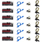 6 шт. новые VER009 USB 3,0 PCI-E VER 009S Экспресс 1X 4x 8x 16x удлинитель адаптер SATA 15pin до 6 pin Мощность кабель