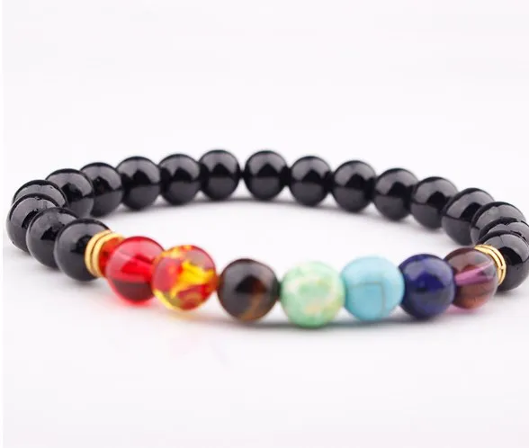 

Браслет женский из агата и чакры, Регулируемый эластичный, 8 мм, 5df23