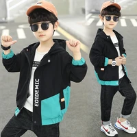 with pocket spring autumn boy coat overcoat top kids costume teenage gift children clothes high quality plus size