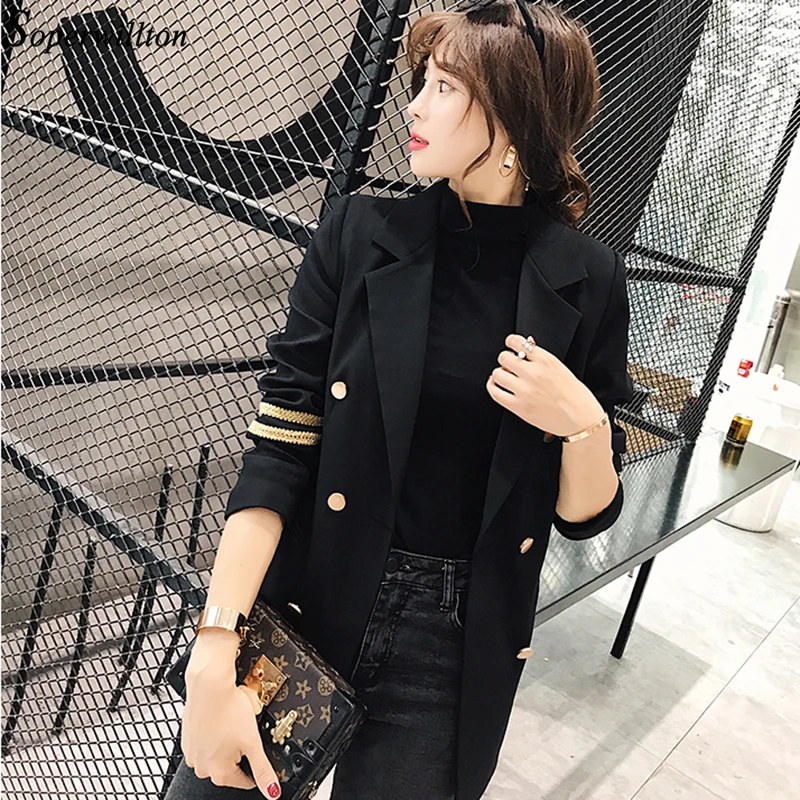 Женские блейзеры с вышивкой длинные весна осень 2018 двубортное пальто