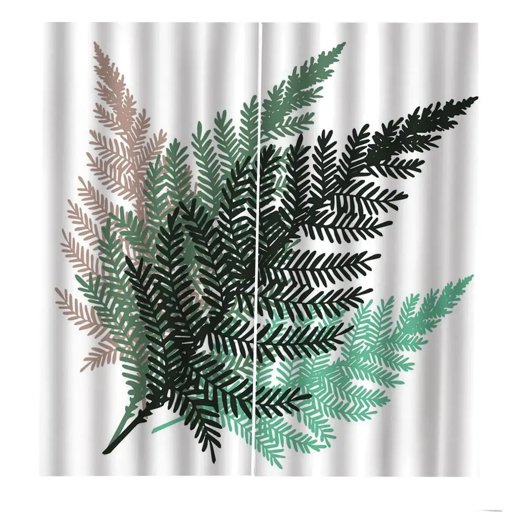 

Brief Modern Curtain tree leaf Photo Printing Curtains For The Living Room Bedroom Blackout 3D Window Drapes
