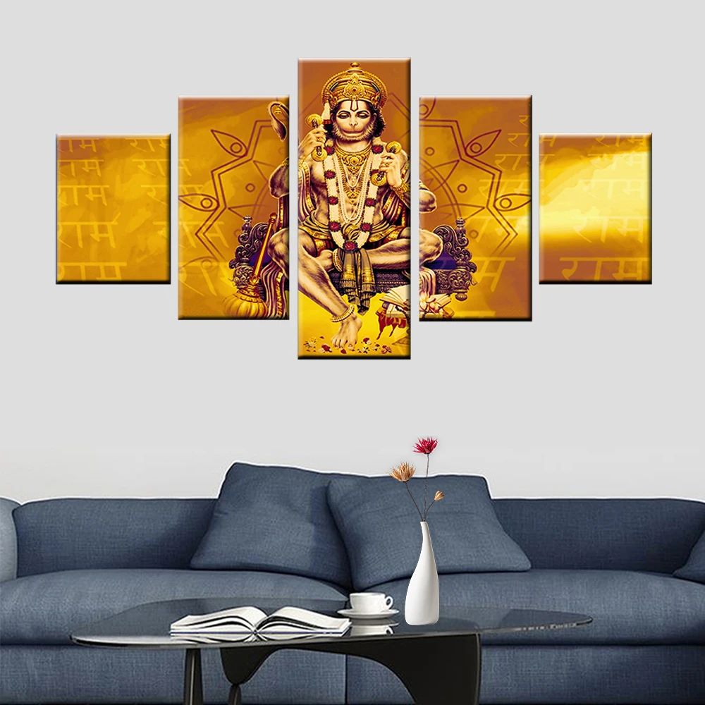 5 шт. индийская обезьяна мастер Hanuman Shri Ram картина плакат холст стены художника