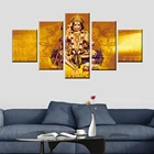5 шт. индийская обезьяна мастер Hanuman Shri Ram, постер на холсте, настенное украшение для гостиной, фоторамка