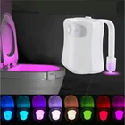 8 цветов ночной Светильник для унитаза 4,5 вольт водонепроницаемый светильник с подсветкой для унитаза светодиодный туалетный светильник ABS пластик