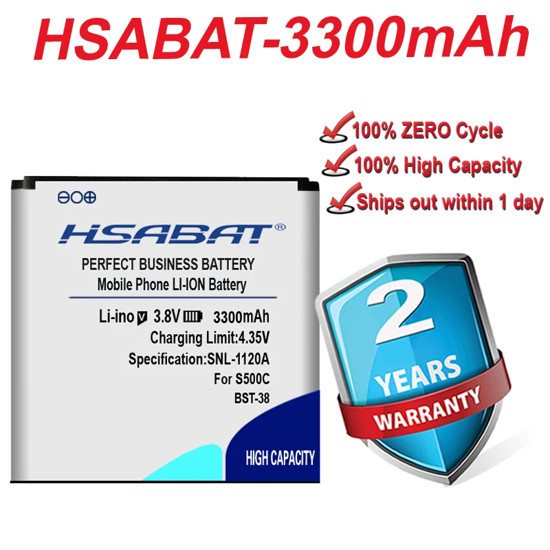 Аккумулятор HSABAT 3300 мАч BST 38 / для Sony Ericsson Xperia W980/Z770i/C510/C902/C905/K770/K858 // K850/R300i|battery for sony
