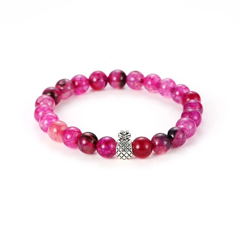 Женские и мужские браслеты из сплава в форме ананаса многоцветные вулканические