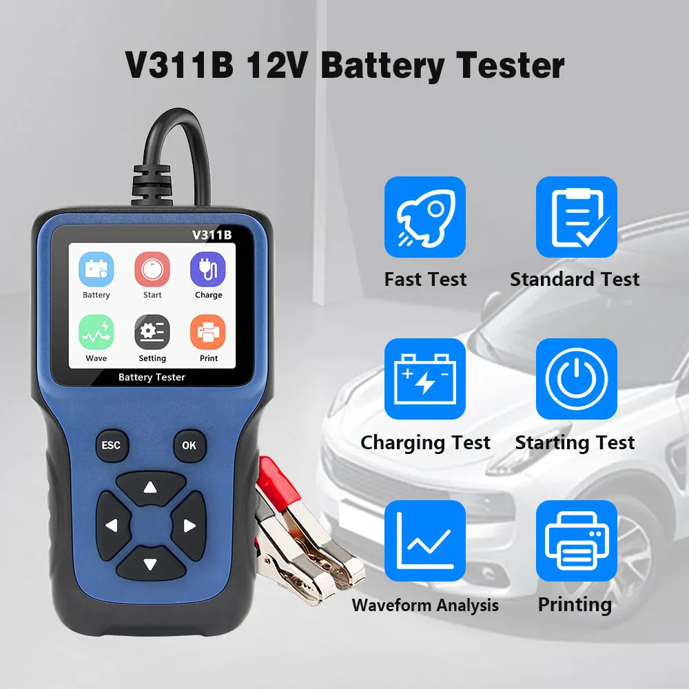 

V311B 12V Automotive Car Battery Analyzer Code Reader 12V V311B Car Bettery Tester Auto Diagnostic Tool