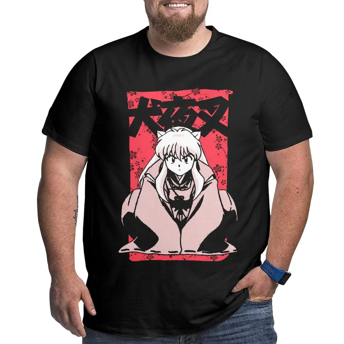 

Феодальная демон Inuyasha футболка для Для мужчин аниме большой высокий футболки для девочек футболки с коротким рукавом размера плюс, большой ...