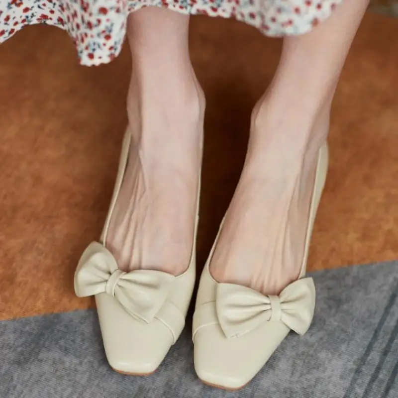 

KemeKiss Size 33-40 Women Pumps Real Leather Bow Tie Women Shoes Fashion Sweet Woman Shoes Party Wedding Footwear