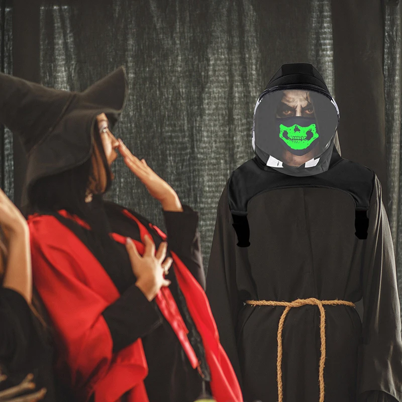 Съемная дышащая защитная маска с капюшоном для Хэллоуина косплей костюм