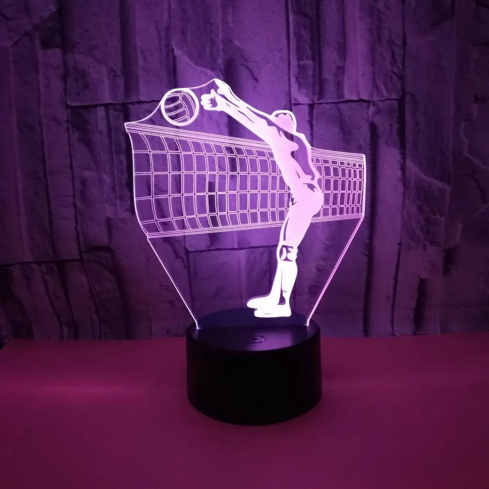 

Models To Play Volleyball Color 3D Creative Cute Decorative Night Light Colorful Touch Remote Control Lamp for Bedroom Decora