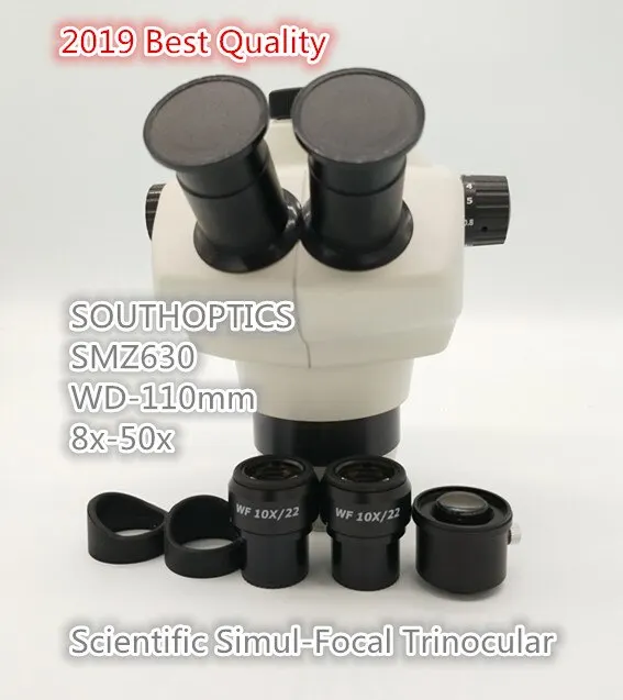 Научно исследовательских SMZ630 8x 50x Тринокулярный Стерео микроскоп
