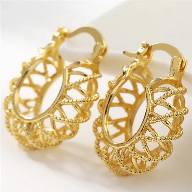 Hoop Earring E562 Классические желтое золото цвет серьги-кольца из металла для женщин Преувеличенные Роскошные полые большая серьга-кольцо массивные ювелирные изделия L4E569 - Окраска металла: Hoop Earring E562