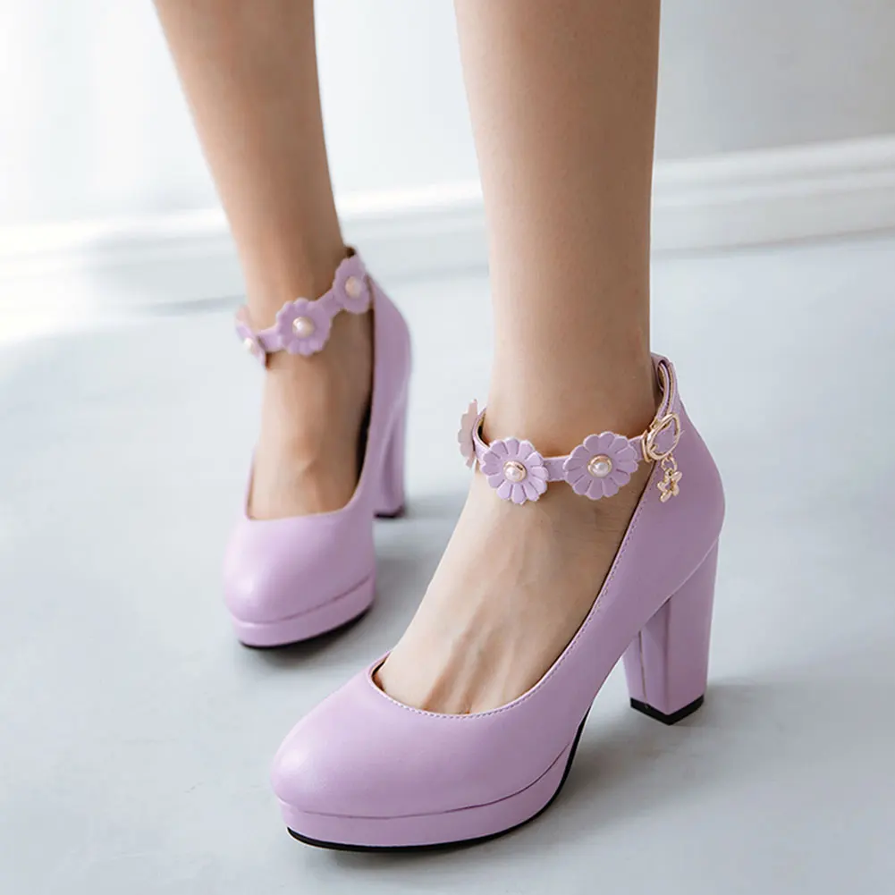 

SaraIris Solid Buckle Strap Slip On Pumps Women High Heel Office Lady Stylish Pumps Ladies Shoes