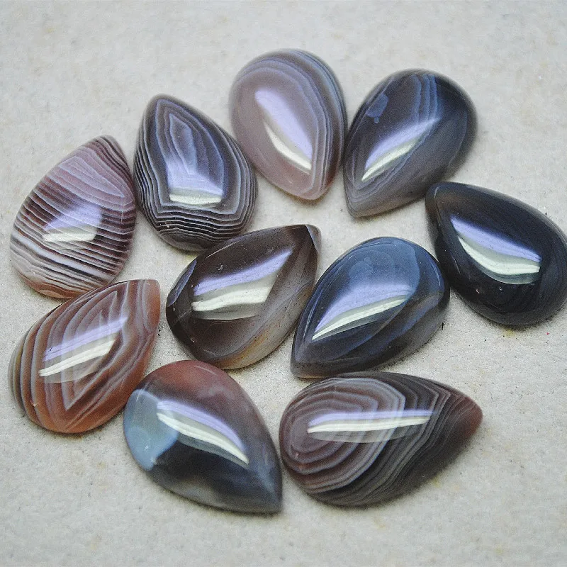 

7PCS Nature Boswanna Stone Cabochons Teardrop Shape Size 13X19MM Loose Beads DIY Jewelry Accessories New Arrivals Faster Shippin