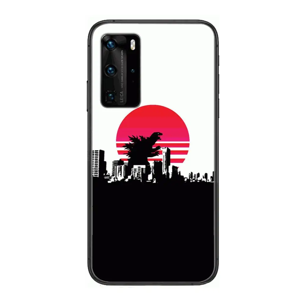 

Popular Monster Lizard Phone Case For Huawei P 40 30 20 10 9 8 Lite E Pro Plus Black Etui Coque Painting Hoesjes comic fashion