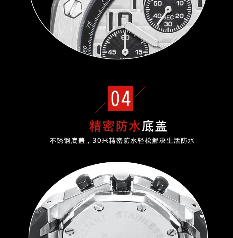 Switzerland Royal Rolexable Japan Miyota кварц модные часы мужские силиконовые три глаза многофункциональные водонепроницаемые reloj mujer