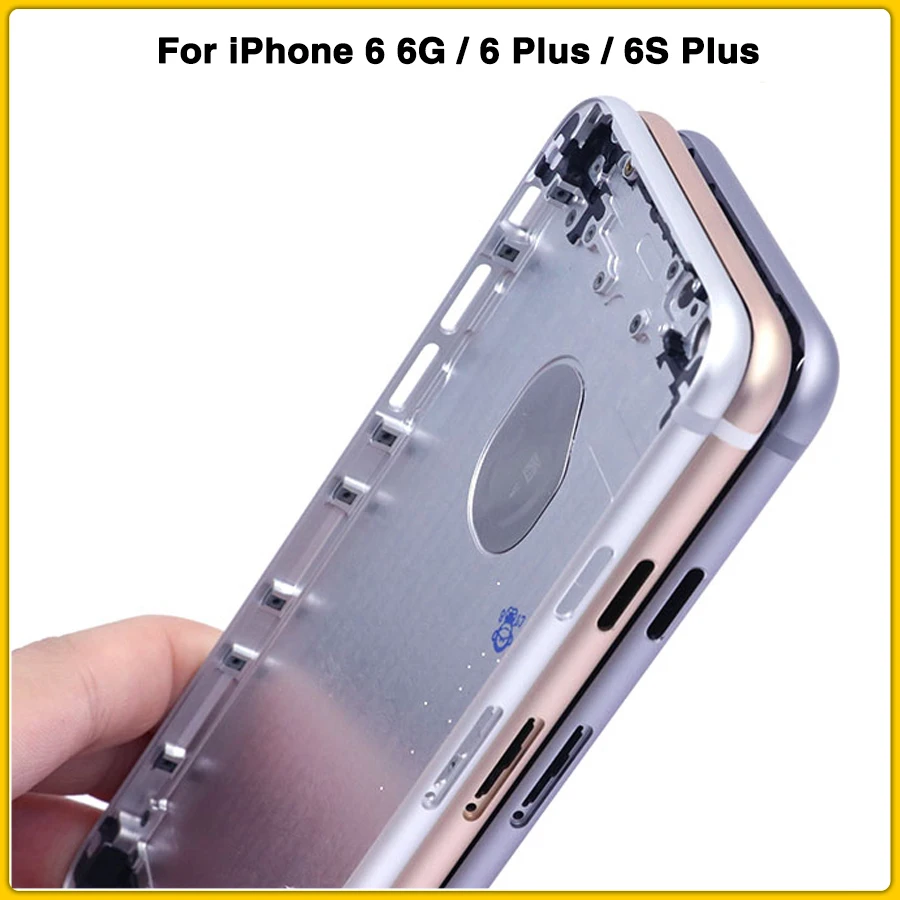 Чехол на заднюю панель для iPhone 6, 6G, 6 Plus, 6S Plus, задняя крышка на батарейку, металлическая дверь, средняя рамка, шасси, задняя крышка